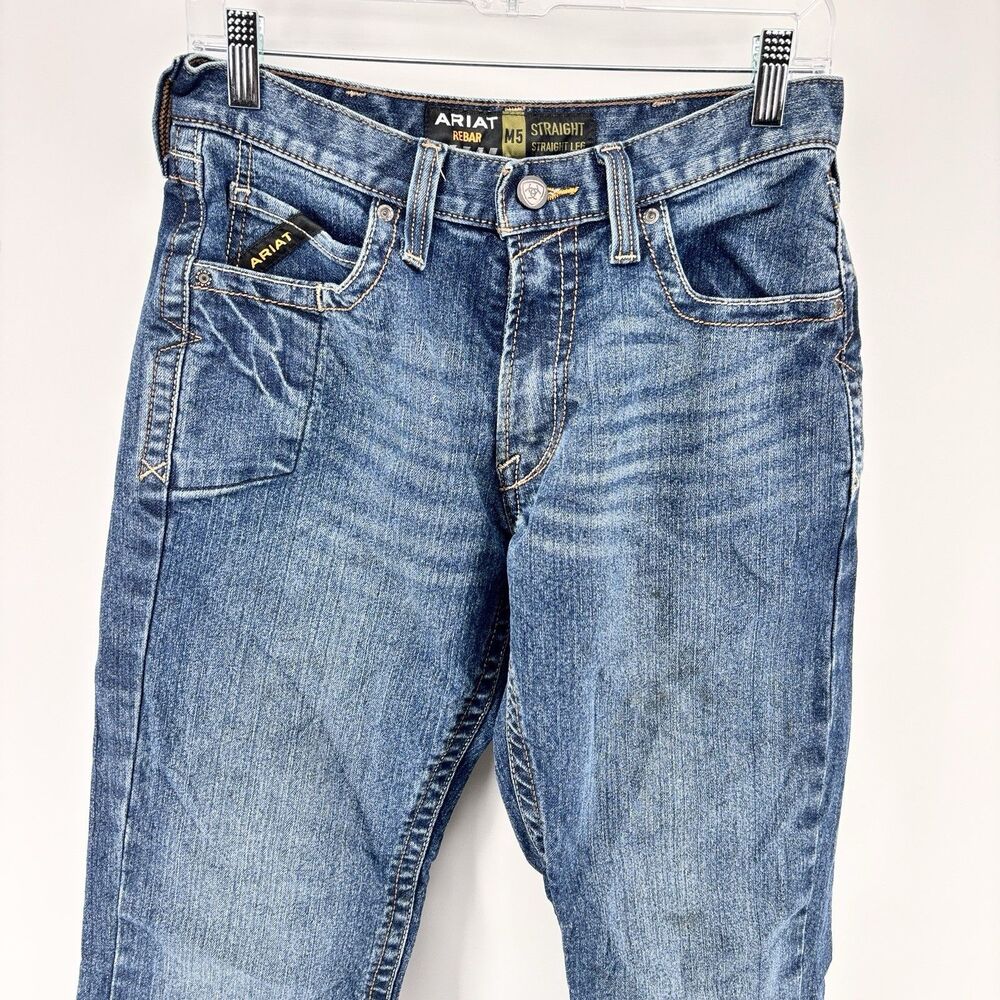 Ariat Rebar M5 Men's 29x30 Straight Leg Blue Denim Jeans